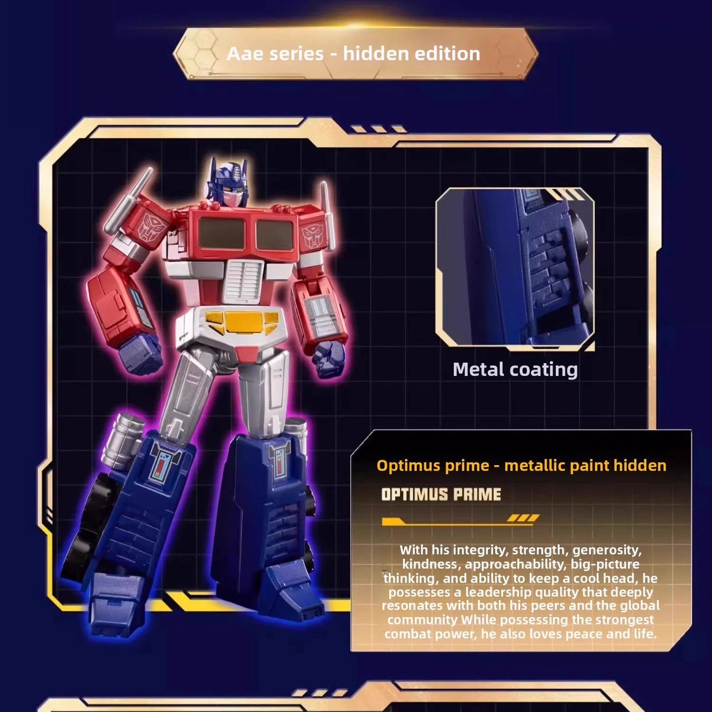 Transformers-Figur Optimus Prime Geheime Metallic-Lackierung — Alpha Action Elite Chase