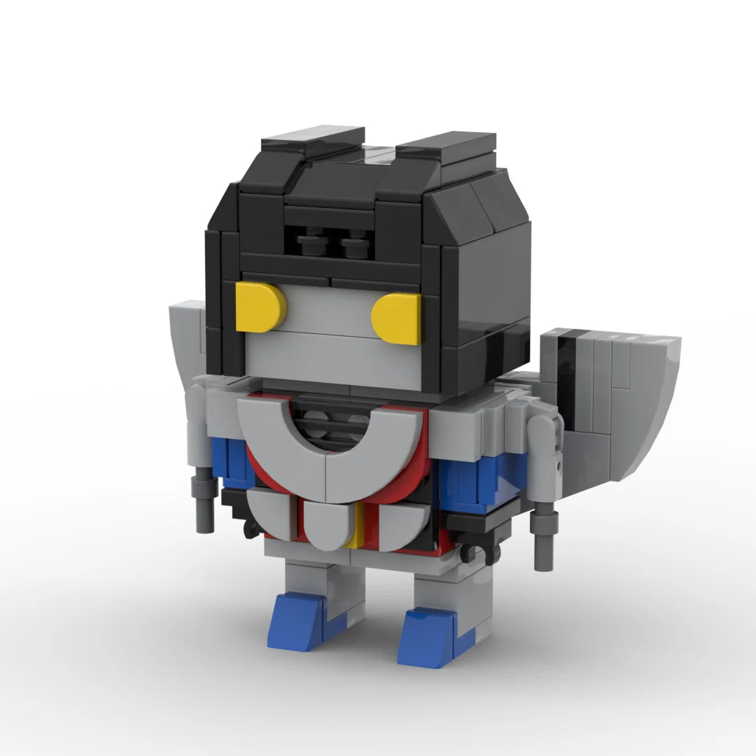 Transformers-Figur Starscream One-Chibi-Edition – dunkelgrauer Brick-Decepticon mit Axt
