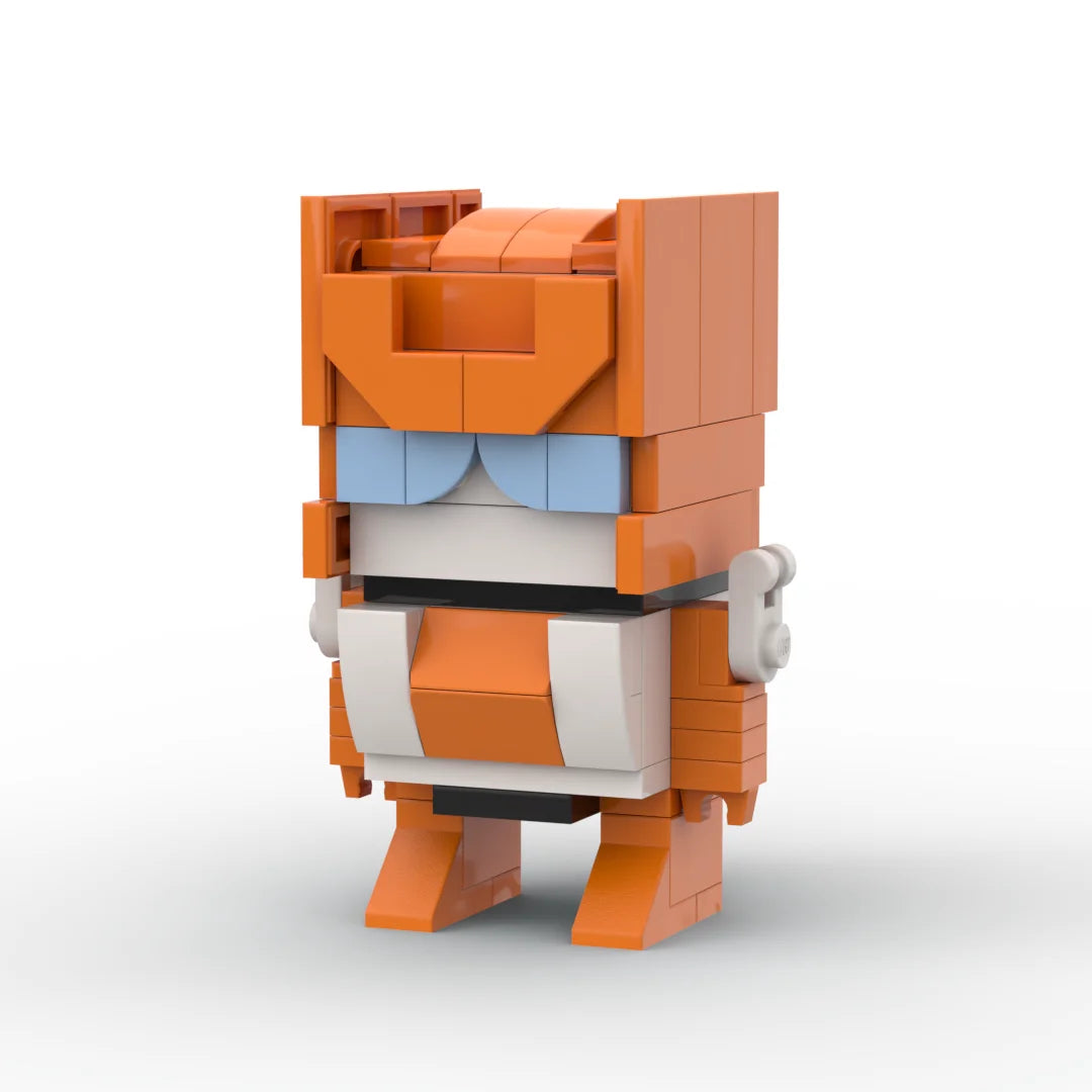Transformers-Figur Afterburner Chibi – Orange-weißer Brick in Form eines Raubtierjets