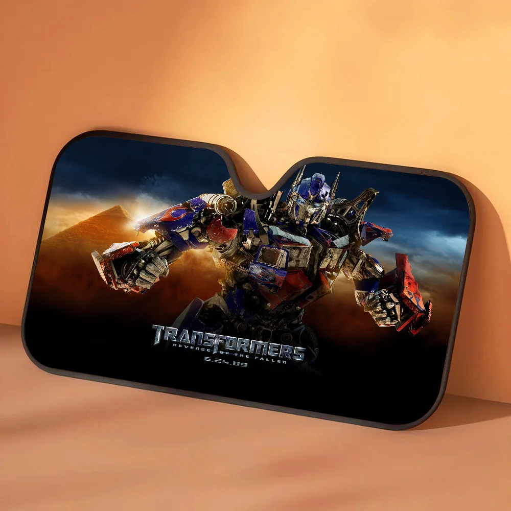 Transformers Sonnenblende mit Optimus Prime im Sandsturm – Sonnenschutz fürs Auto mit goldener Wüstenstimmung