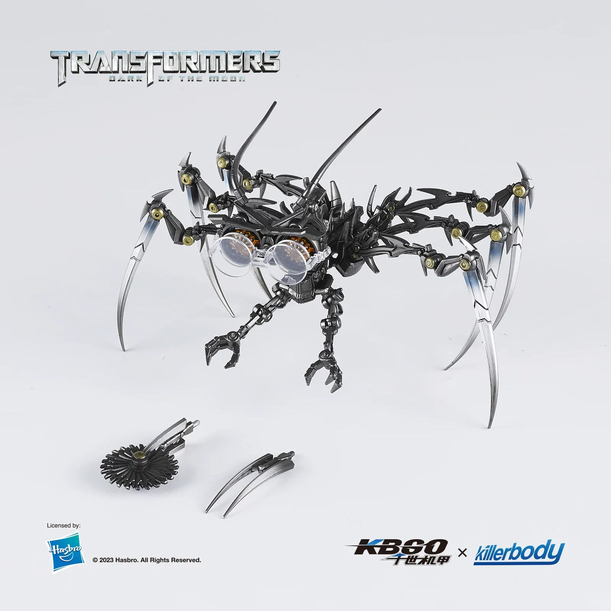 Transformers-Figur einer verchromten Spinnenkreatur – Dark of the Moon Prestige-Edition