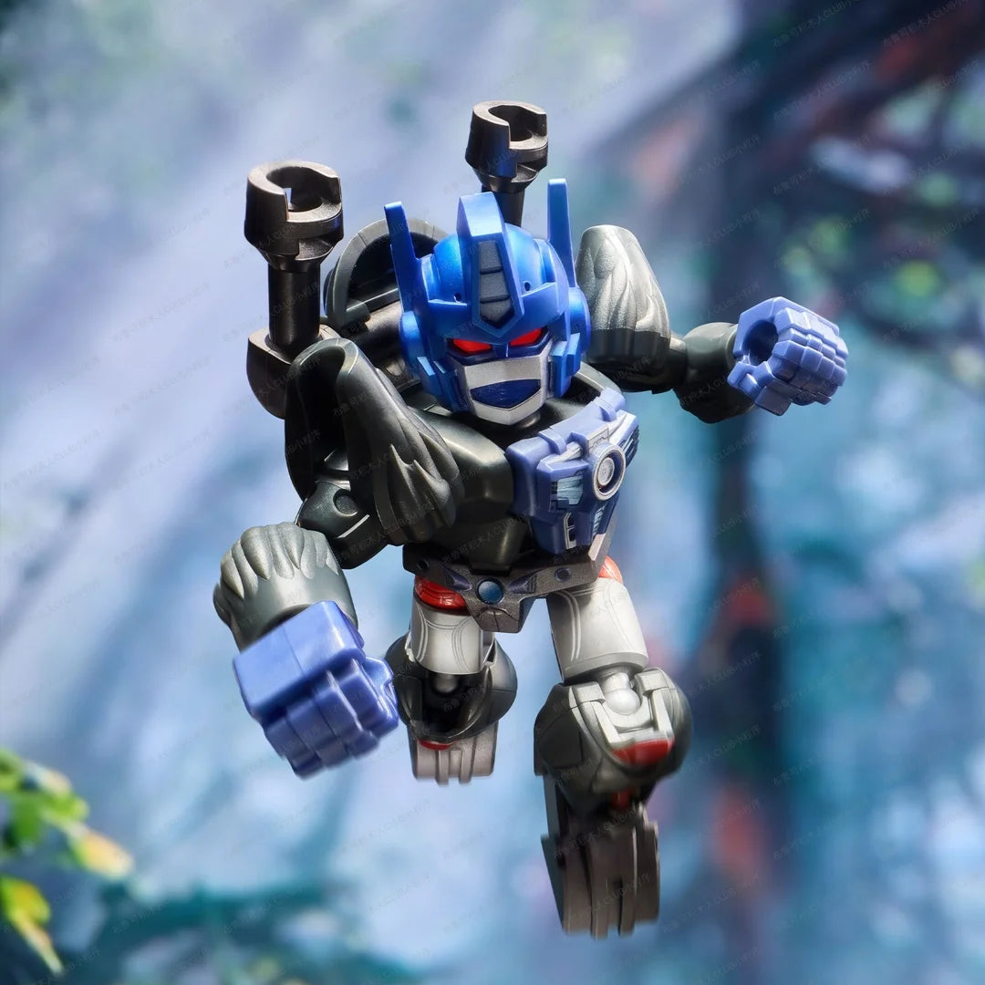 Transformers-Figur Optimus Primal, seltene Variante C – stahlblauer Krieger in Waldpose