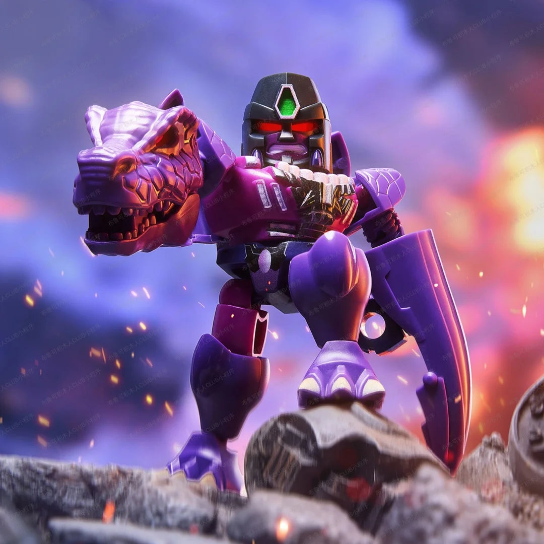 Transformers-Figur Megatron in Roboterform – Beast-Wars-Krieger auf felsigem Gelände