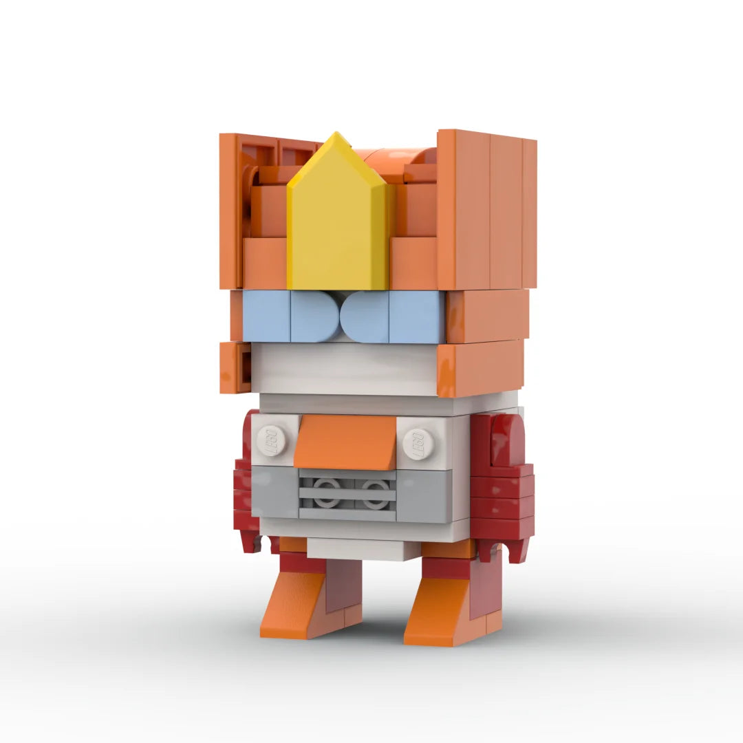 Transformers-Figur Nosecone Chibi – Orange-goldener Brick, Technobot mit Bohrer