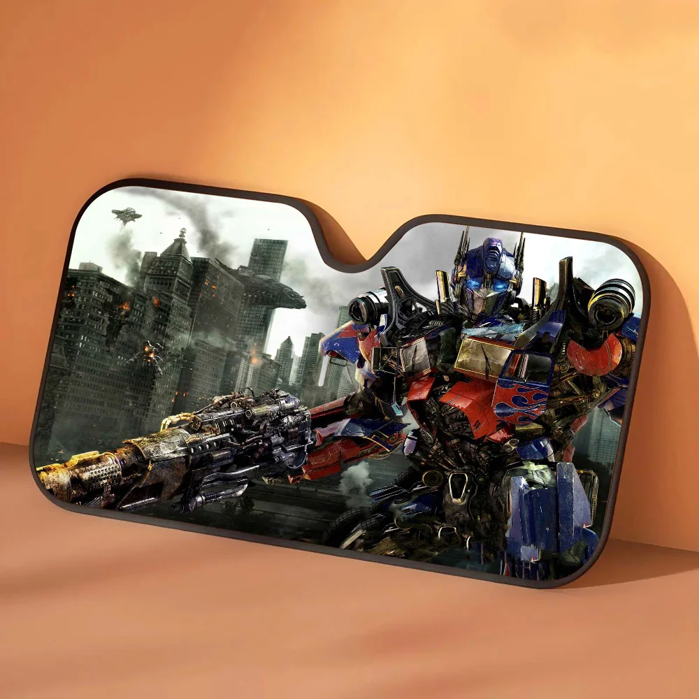 Transformers-Sonnenblende Optimus Prime Städtische Schlacht – Sonnenschutz fürs Auto, graue Stadt