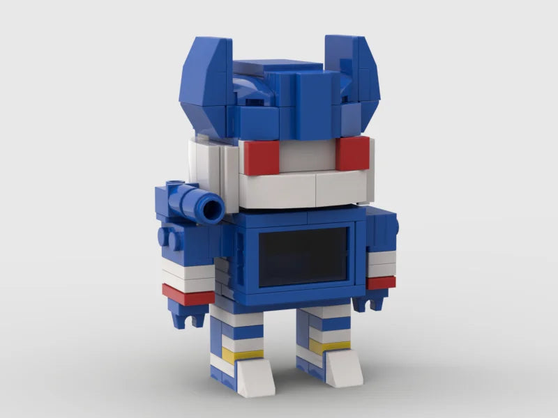 Transformers-Figur Soundwave Classic Brick – blau und weiß, integrierte Kassette