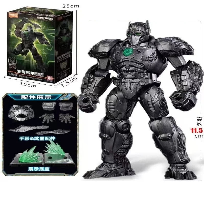 Transformers-Figur Optimus Primal im Robotermodus – schwarze Rüstung, grünes Emblem