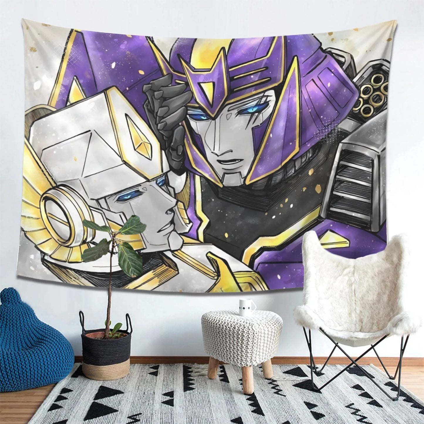 Drapeau Transformers - Megatron & White