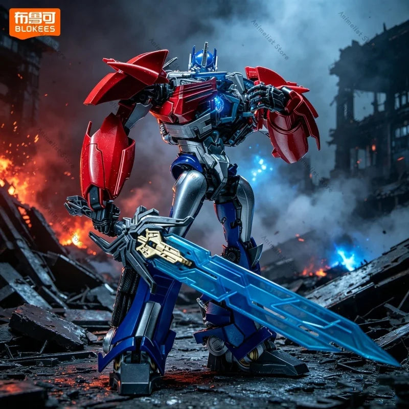 Transformers-Figur Optimus Prime TFP Blokees — Blaues Prime-Montagemodell