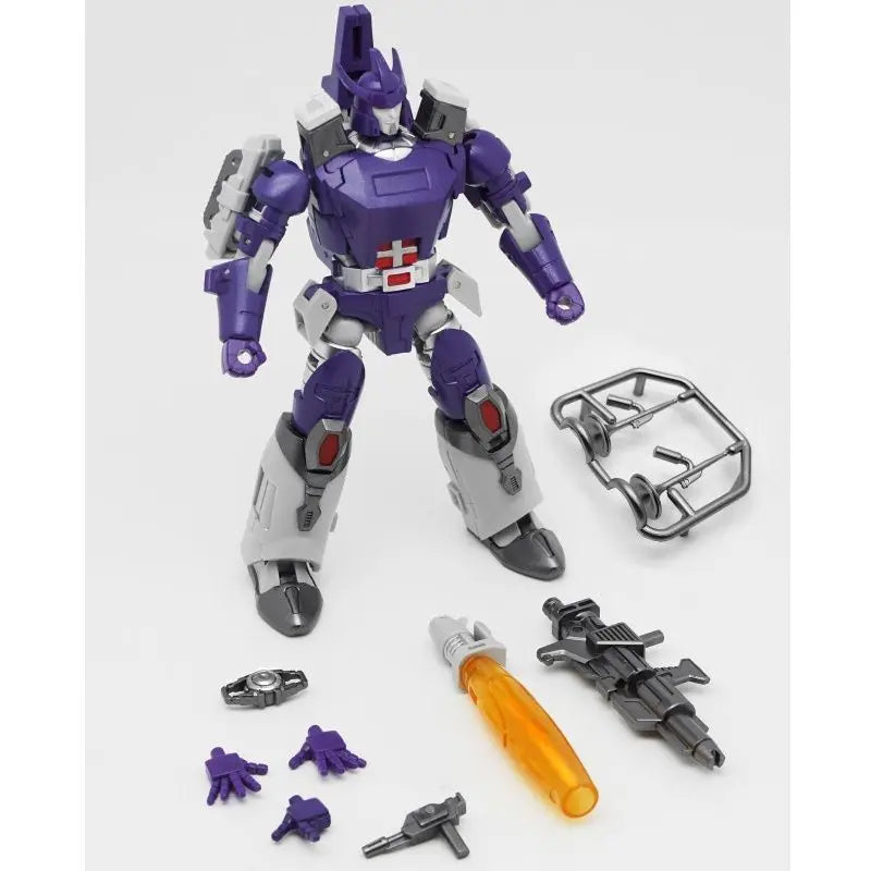 Transformers-Figur Galvatron G1 Goleatron — Violetter Kleinformat-Kanonier mit integriertem Kanonenrohr