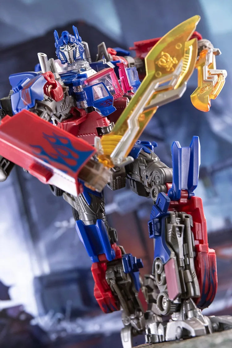 Transformers-Figur Optimus Prime mit türkisfarbenen Flammen – beweglicher TW1022-Truck