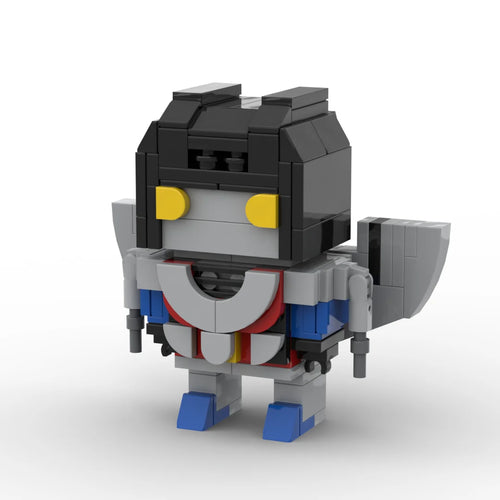 Transformers-Figur Starscream One-Chibi-Edition – dunkelgrauer Brick-Decepticon mit Axt