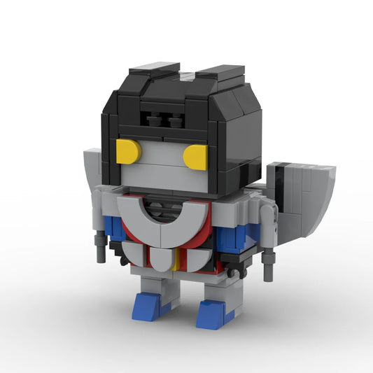 Transformers-Figur Starscream One-Chibi-Edition – dunkelgrauer Brick-Decepticon mit Axt