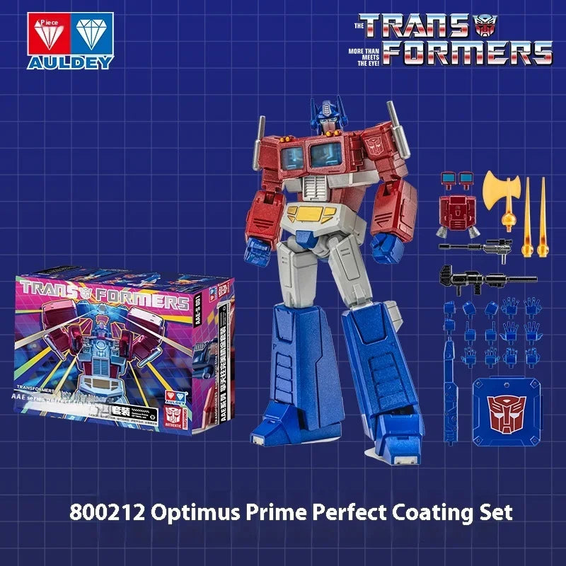Transformers Optimus Prime AULDEY G1 Figur – Chrombeschichtete Perfect-Coating-Edition mit vollständigem Zubehör