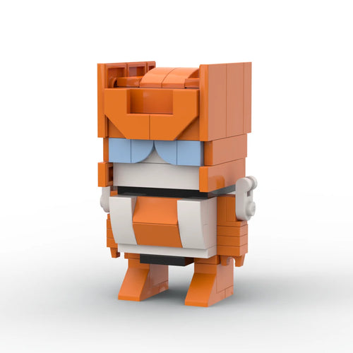 Transformers-Figur Afterburner Chibi – Orange-weißer Brick in Form eines Raubtierjets