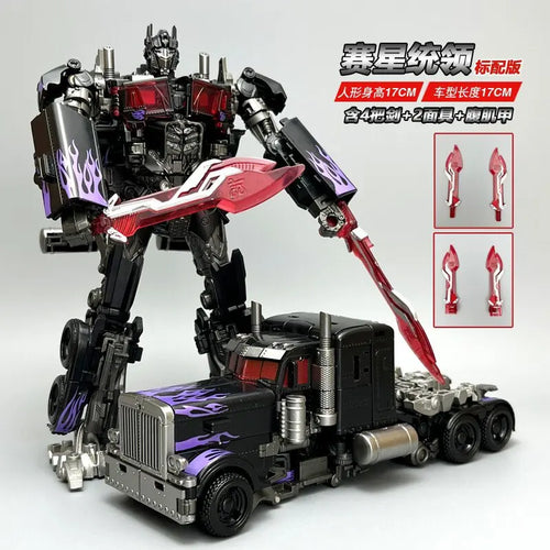 Transformers-Figur Nemesis Prime als schwarzer Truck – violette Flammen, TW1022