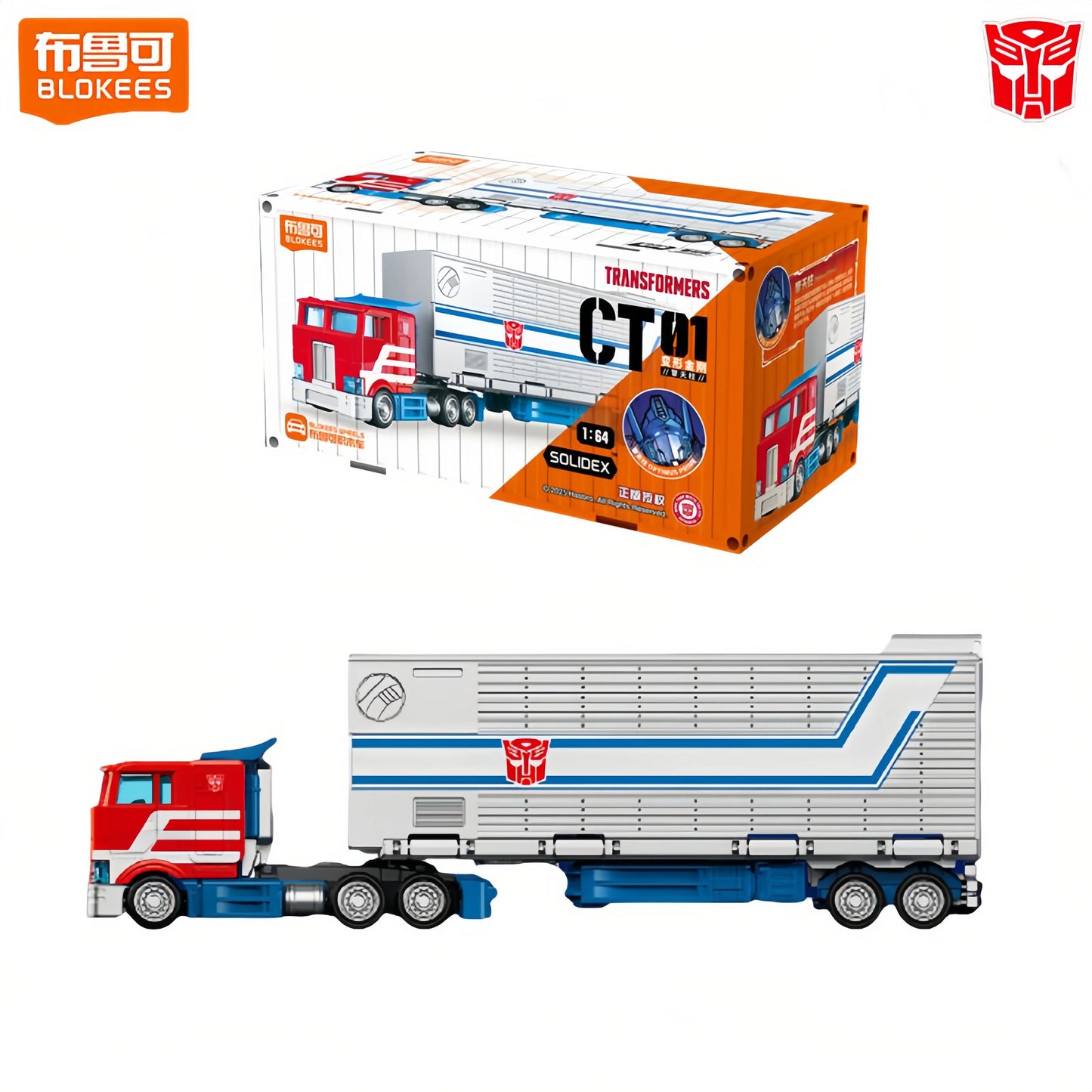 Transformers Optimus Prime CT01 Collection Figur – Roter Brick-Bausatz mit klassischer Fahrerkabine