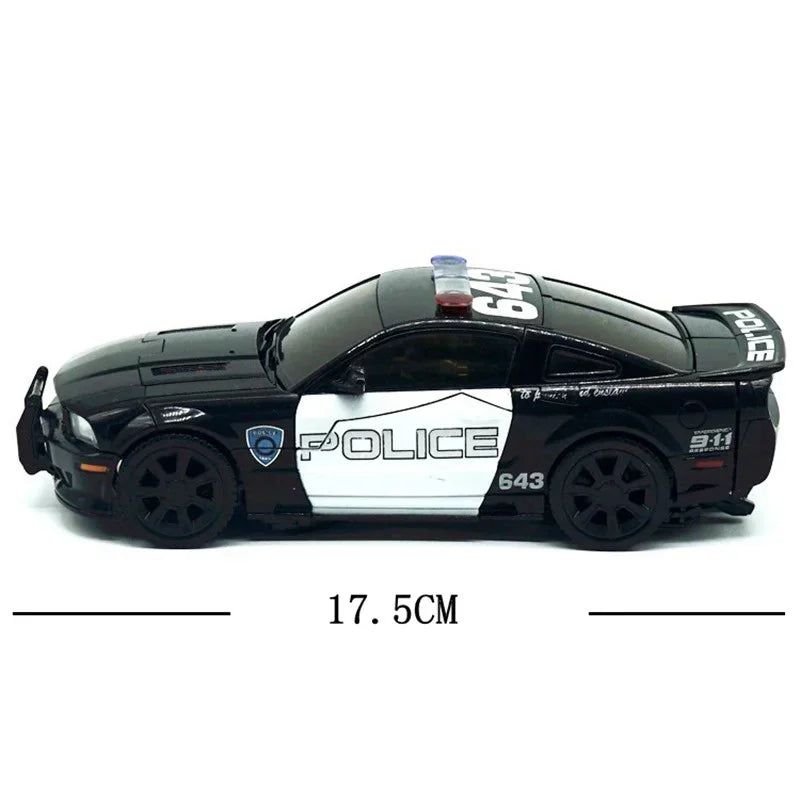Transformers-Barricade-Figur LS02 — Schwarzes Polizeiauto im Kampfmodus