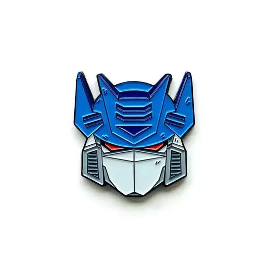 Blauer Transformers-Autobot-Anstecker – Kopf- und Helm-Brosche für den Rucksack