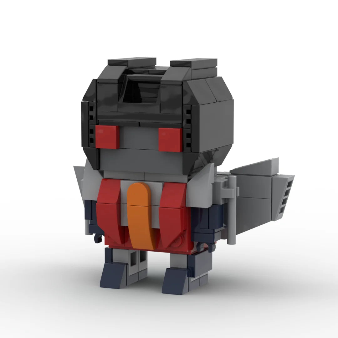 Transformers-Figur Starscream, IDW-Version, Chibi – Anthrazitfarbener Brick mit Flügeln