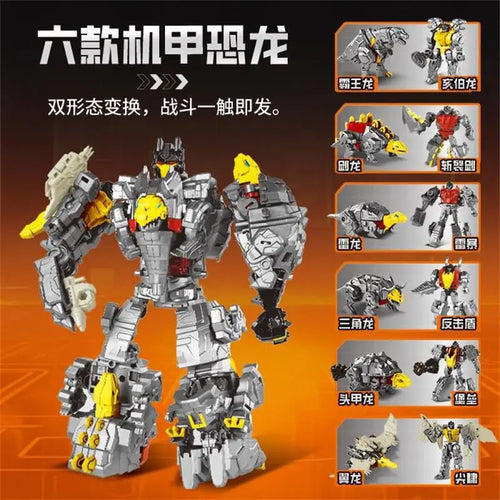Transformers-Figur Dinoking mit sechs Dinosauriern — Grauer Kombinierer ohne Verpackung