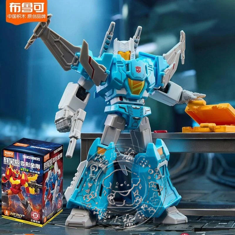 Transformers-Figur eines geflügelten türkisfarbenen Roboters – Fliegender Krieger von Blokees zum Zusammenbauen