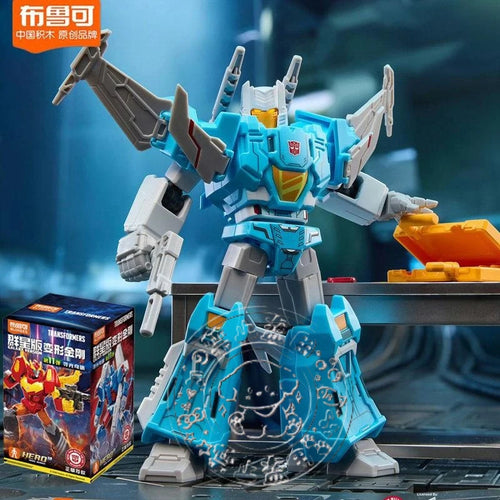 Transformers-Figur eines geflügelten türkisfarbenen Roboters – Fliegender Krieger von Blokees zum Zusammenbauen