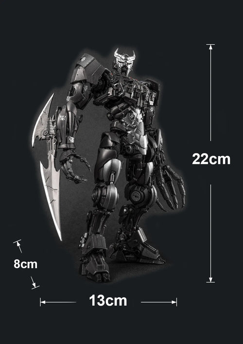 Transformers-Figur Scourge mit Umhang und Hörnern – riesige Klinge, oberstes Raubtier