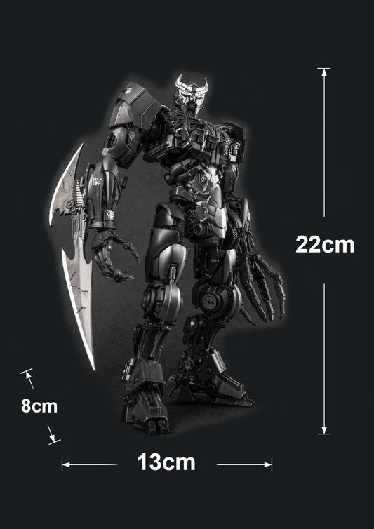 Transformers-Figur Scourge mit Umhang und Hörnern – riesige Klinge, oberstes Raubtier