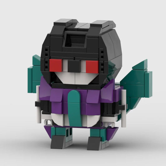 Transformers-Figur Slipstream, IDW-Version, Chibi – Violett-türkiser Brick mit Flügeln