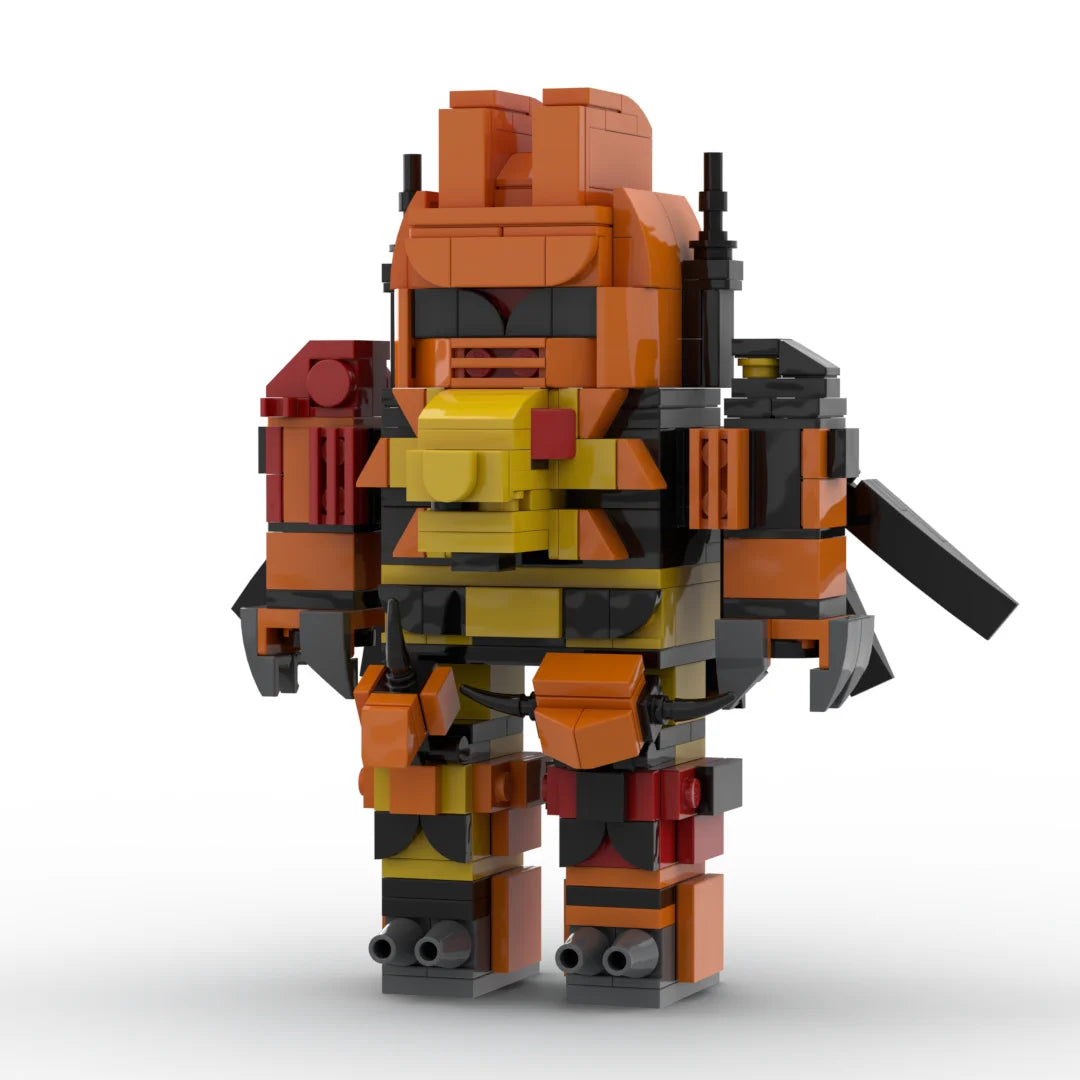 Transformers-Figur Predaking – Orange-brauner gepanzerter Roboter mit schwerem Gewehr