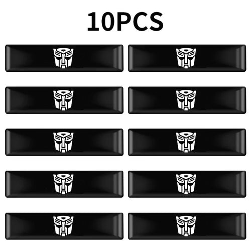 Lot de 10 autocollants noirs logo Autobots blanc, style épuré, accessoires voiture – Transformers.
