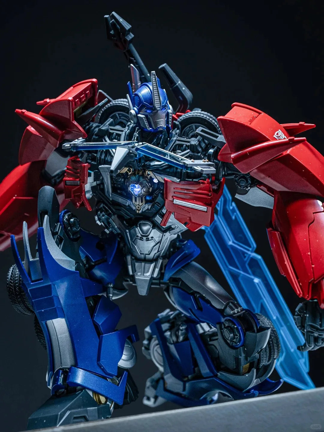 Transformers-Figur Optimus Prime TFP Blokees — Blaues Prime-Montagemodell