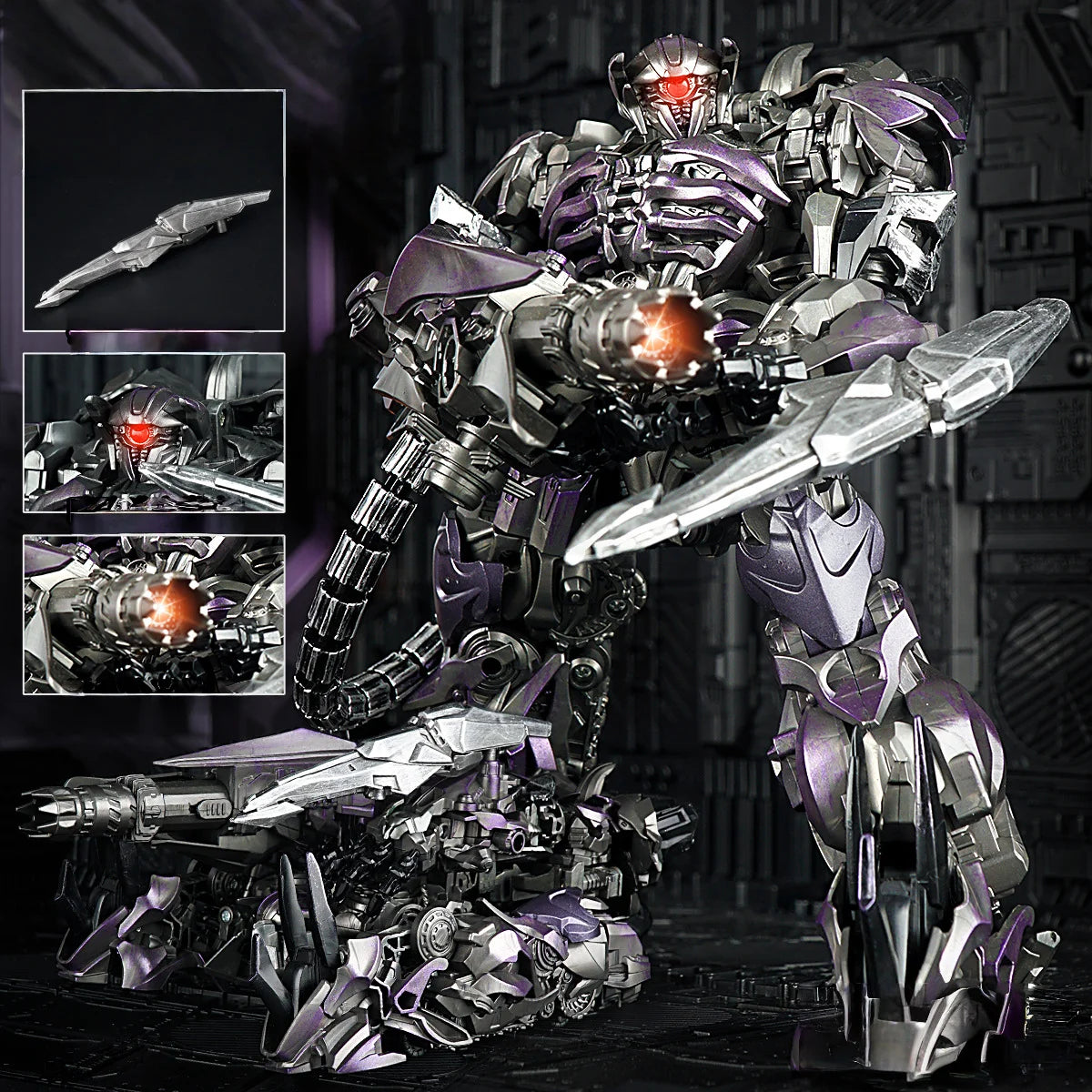 Transformers-Figur Shockwave Shockblast — Roboter im Kinostil mit roter LED-Auge