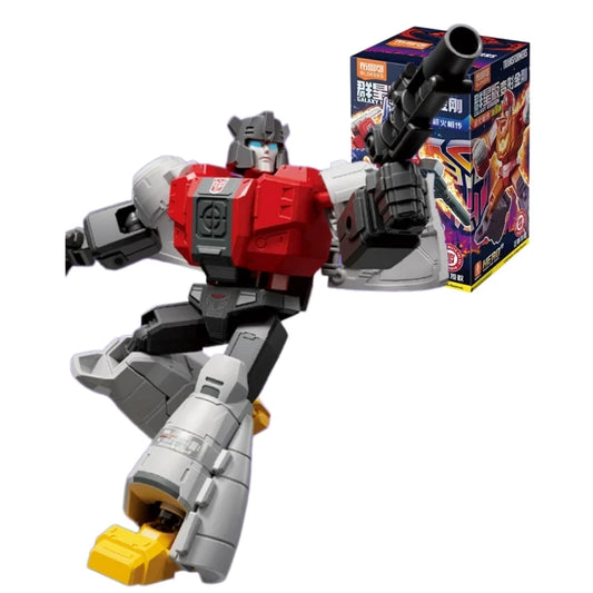 Transformers-Figur Roter und grauer Roboter mit integriertem Gewehr – Krieger Blokees Galaxy Version 8
