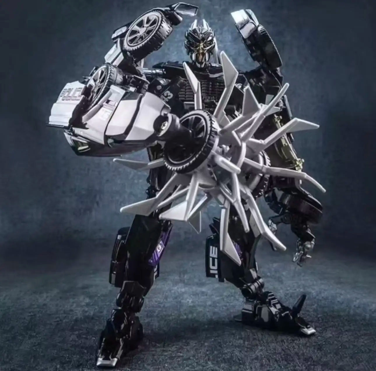 Transformers-Barricade-Figur LS02 — Schwarzes Polizeiauto im Kampfmodus