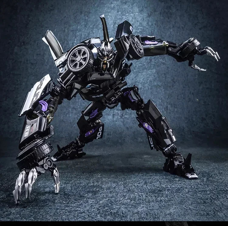 Transformers-Barricade-Figur LS02 — Schwarzes Polizeiauto im Kampfmodus