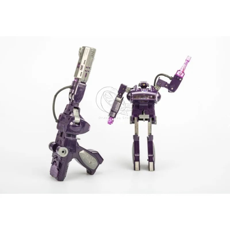 Transformers-Shockwave-Figur G1 84–86 — Neuauflage mit integriertem Gewehr und vollständiger Verpackung
