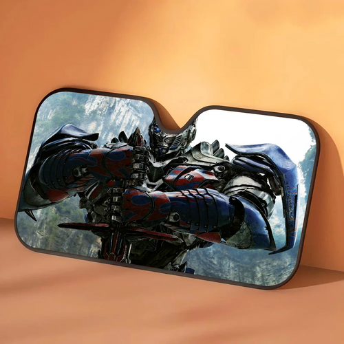 Transformers-Sonnenblende Optimus Prime Kampfhaltung – Sonnenschutz fürs Auto, Stahlblau