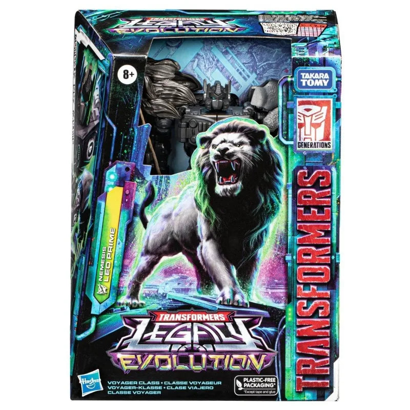 Transformers-Figur Leo Prime Nemesis Voyager — Offizielle Hasbro-Maximal-Ausgabe mit brüllendem Löwen
