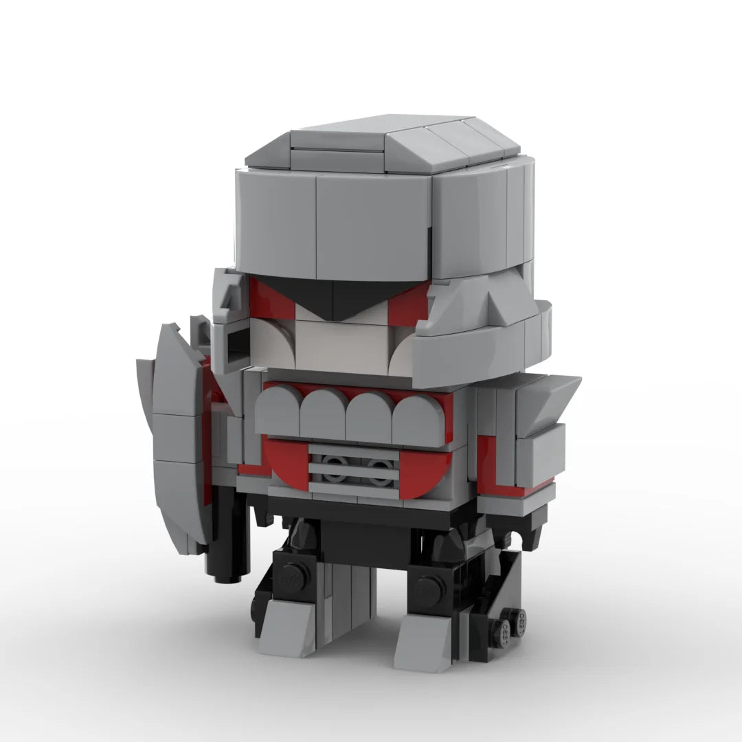Transformers-Figur Megatron IDW-Chibi-Version – grauer und roter Brick, Fusionskanone