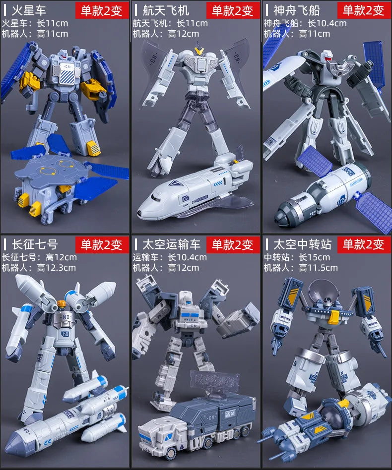 Transformers-Luft- und Raumfahrt-Set — Kombinierbarer Sechs-in-eins-Roboter mit dreizehn Teilen