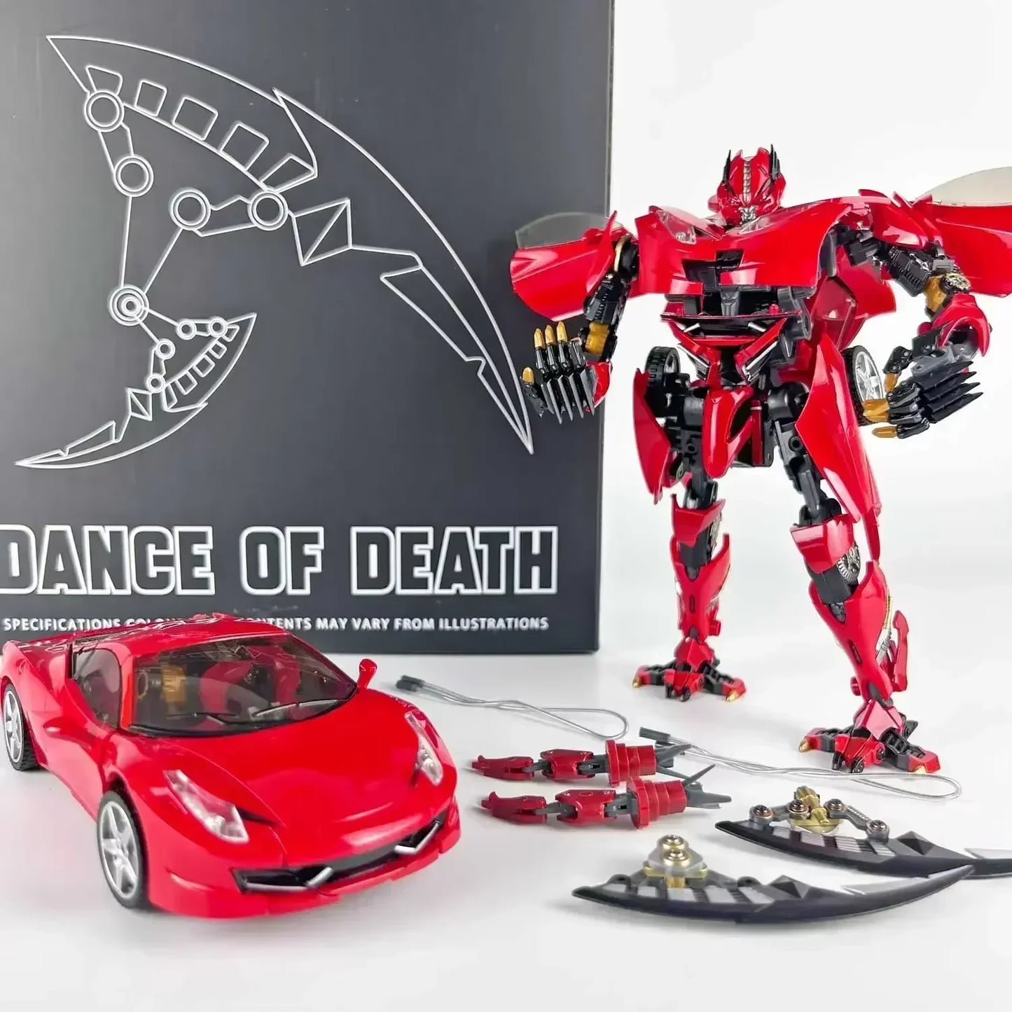 Transformers-Dino-Figur BS-01 Übergroß — Rote sportliche KO-Version aus Dark of the Moon