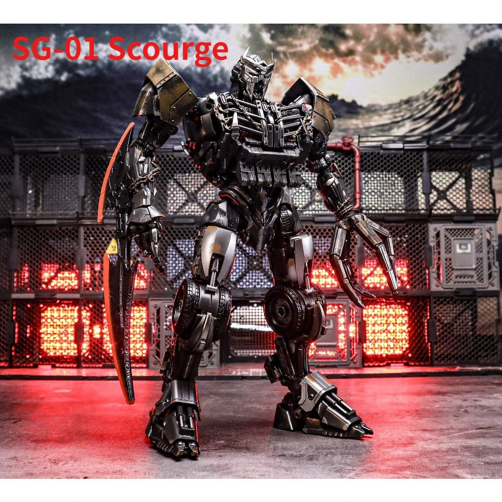 Transformers-Figur Scourge im Großformat 25cm — Leuchtende Legierung, gealterte Version