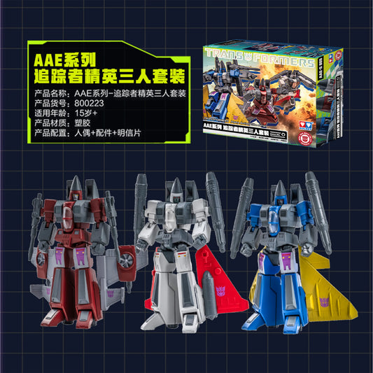 Trio Transformers-Figuren, Elite-Jäger in Rot, Weiß und Blau – Alpha Action Elite