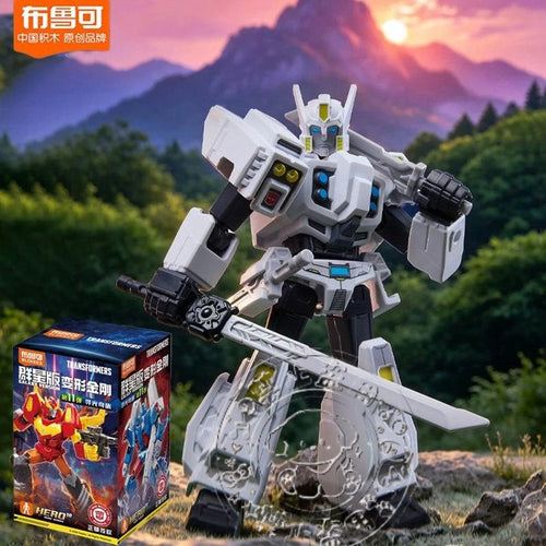 Weiße Transformers-Figur Drift – Blokees Galaxy-Silberklingenkrieger
