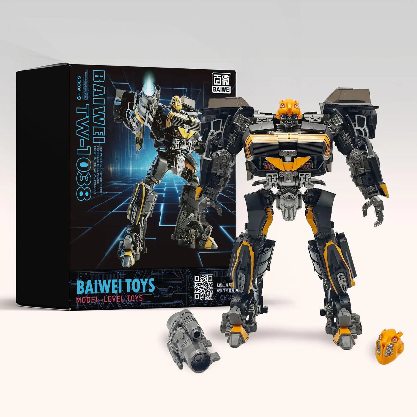 Transformers-Figur Bumblebee Black Bee TW1038 — Schwarze und orangefarbene Krieger-Edition