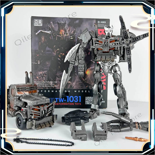 Transformers-Figur Scourge Studio Series 18 cm — Zubehör-Set in Weiß und Grau