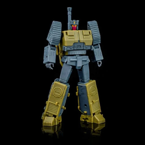 Transformers-Figur Onslaught Magic Square MS-B51 — Grauer und gelber Militärtruck im Brick-Format