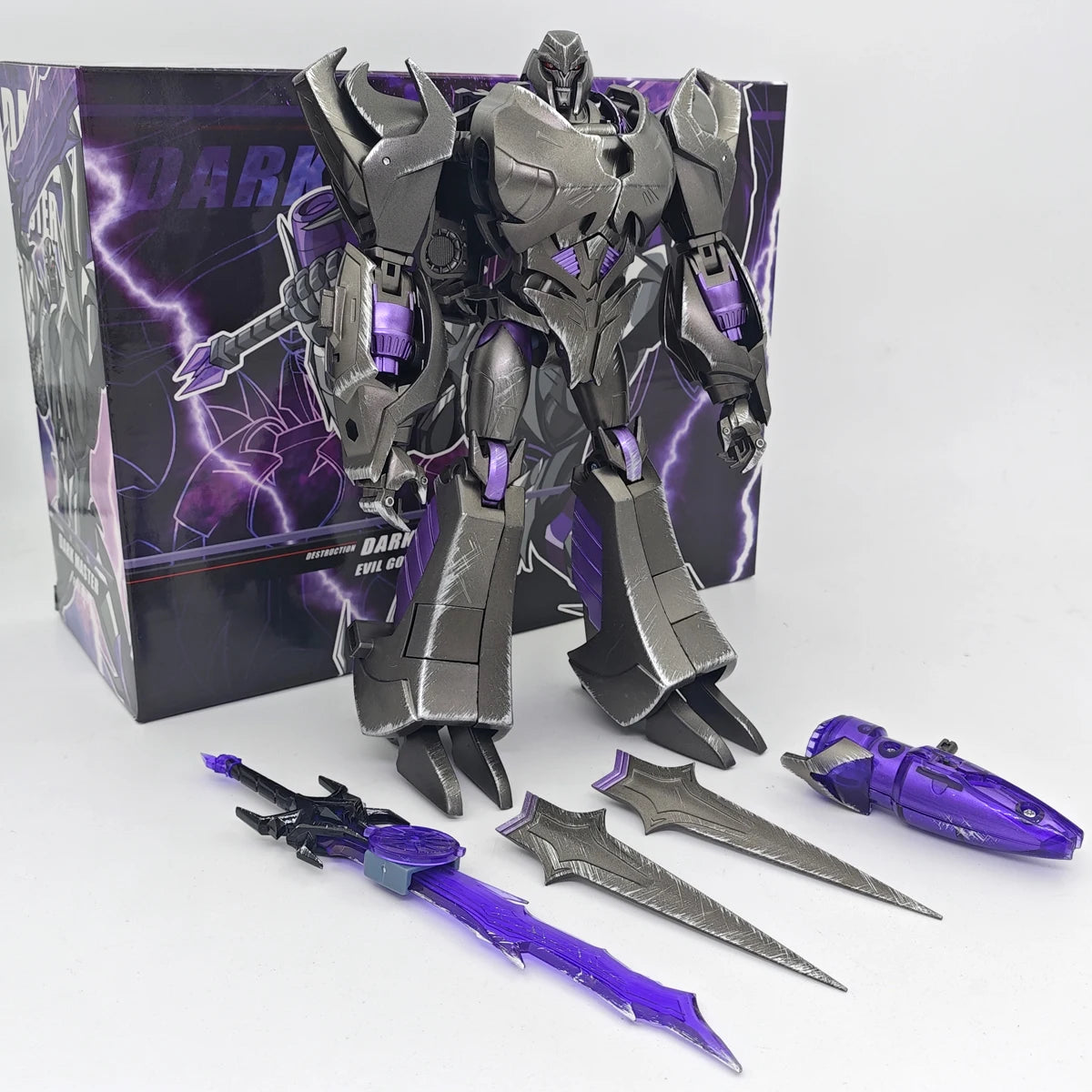 Transformers-Megatron Dark Master APC — Beschädigte Prime-Version mit Kampfspuren